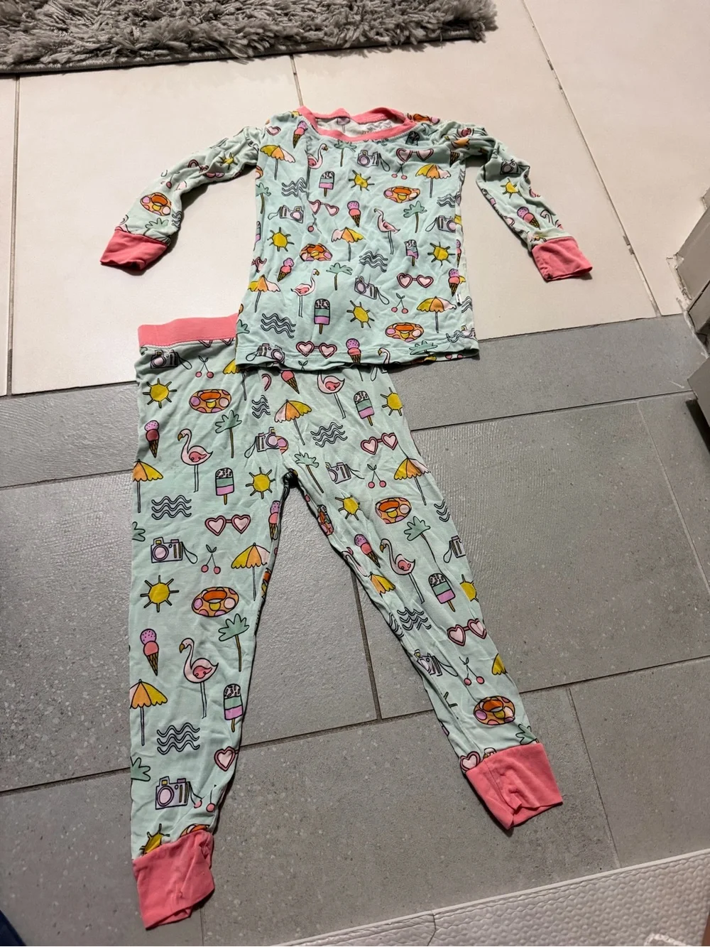 Little sleepies summer print pajama set